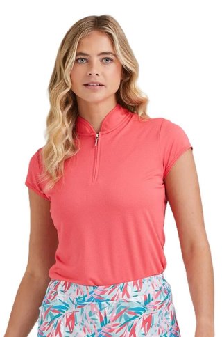 PING Evetta Jacquard polo femme, paradise pink