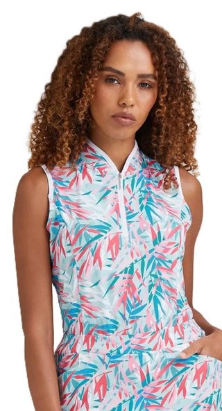 PING Penola Printed Sleeveless polo femme, tropic retreat