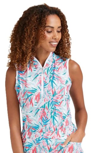 PING Penola Printed Sleeveless polo femme, tropic retreat