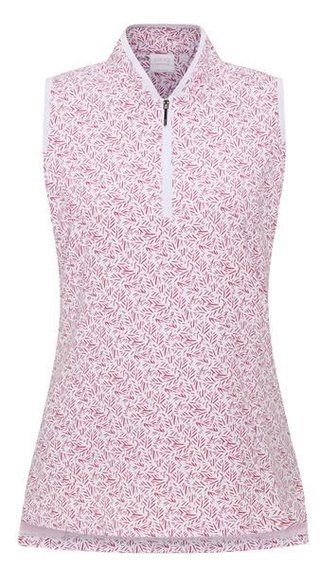PING Penola Printed Sleeveless polo femme, fuchsia foliage