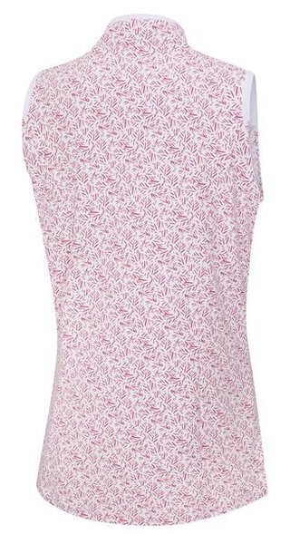 PING Penola Printed Sleeveless polo femme, fuchsia foliage