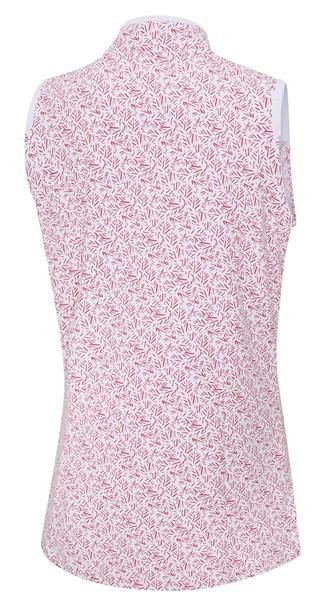 PING Penola Printed Sleeveless polo femme, fuchsia foliage