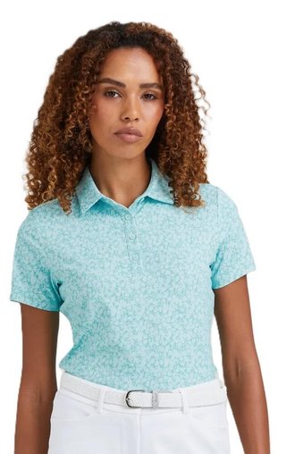PING Aeria Printed polo femme imprimé, splash