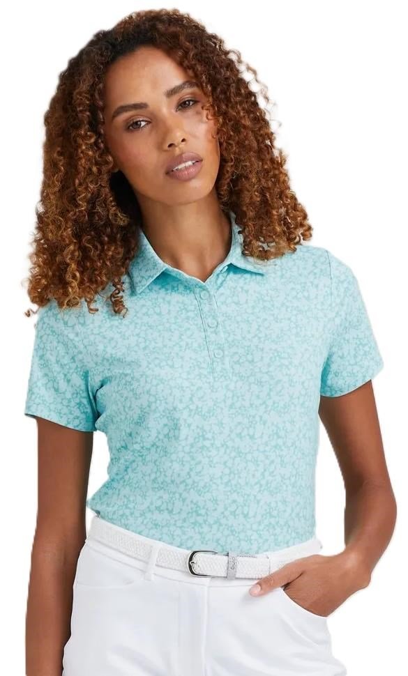 PING Aeria Printed polo femme imprimé, splash