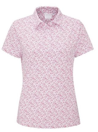 PING Aeria Printed polo femme, fuchsia foliage