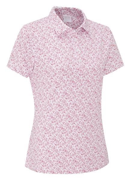 PING Aeria Printed polo femme, fuchsia foliage