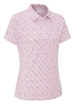 PING Aeria Printed polo femme, fuchsia foliage