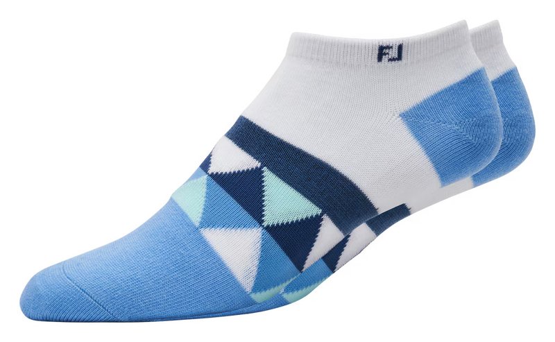 FootJoy ProDry Lightweight Low-Cut Fashion chaussettes de golf, blanc/bleu/marine