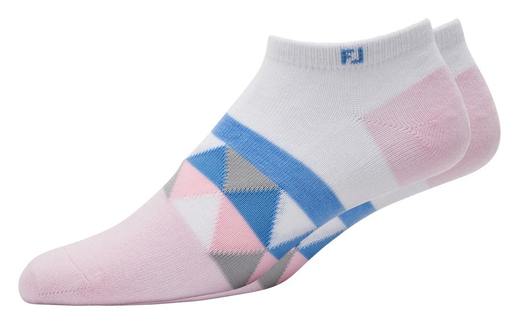 FootJoy ProDry Lightweight Low-Cut Fashion chaussettes femme, blanc/rose clair/bleu