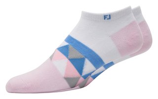 FootJoy ProDry Lightweight Low-Cut Fashion chaussettes femme, blanc/rose clair/bleu