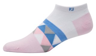 FootJoy ProDry Lightweight Low-Cut Fashion chaussettes femme, blanc/rose clair/bleu