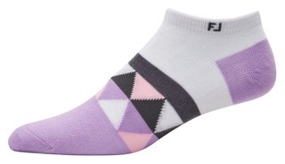 FootJoy ProDry Lightweight Low-Cut Fashion chaussettes femmes, blanc/violet/gris