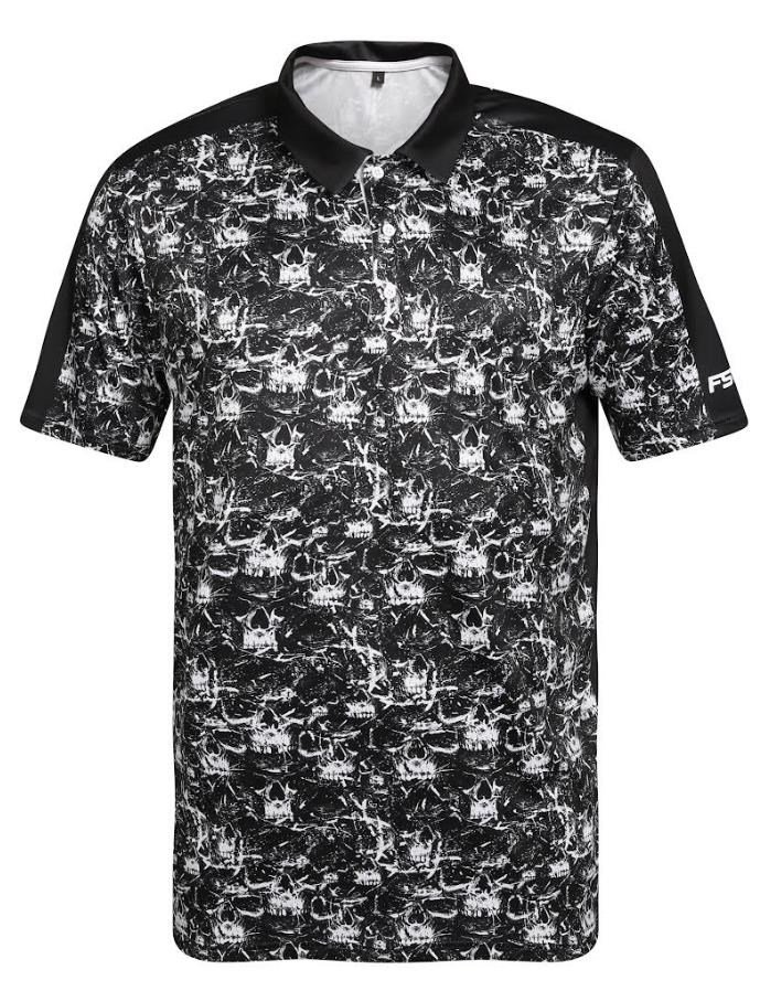 Fashion Sports Wear Skulls polo homme, noir