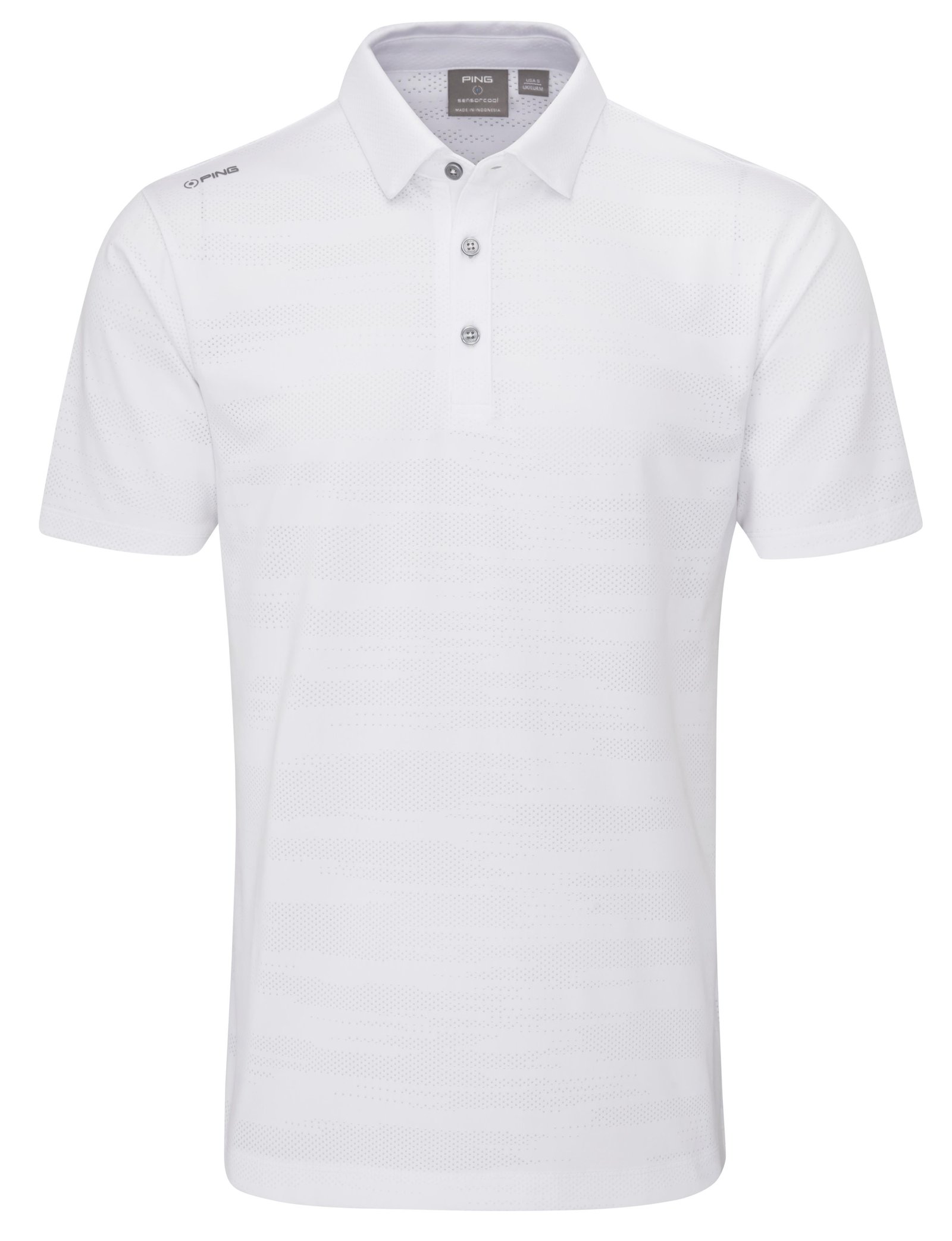 PING Claude Camo Mesh polo homme, blanc