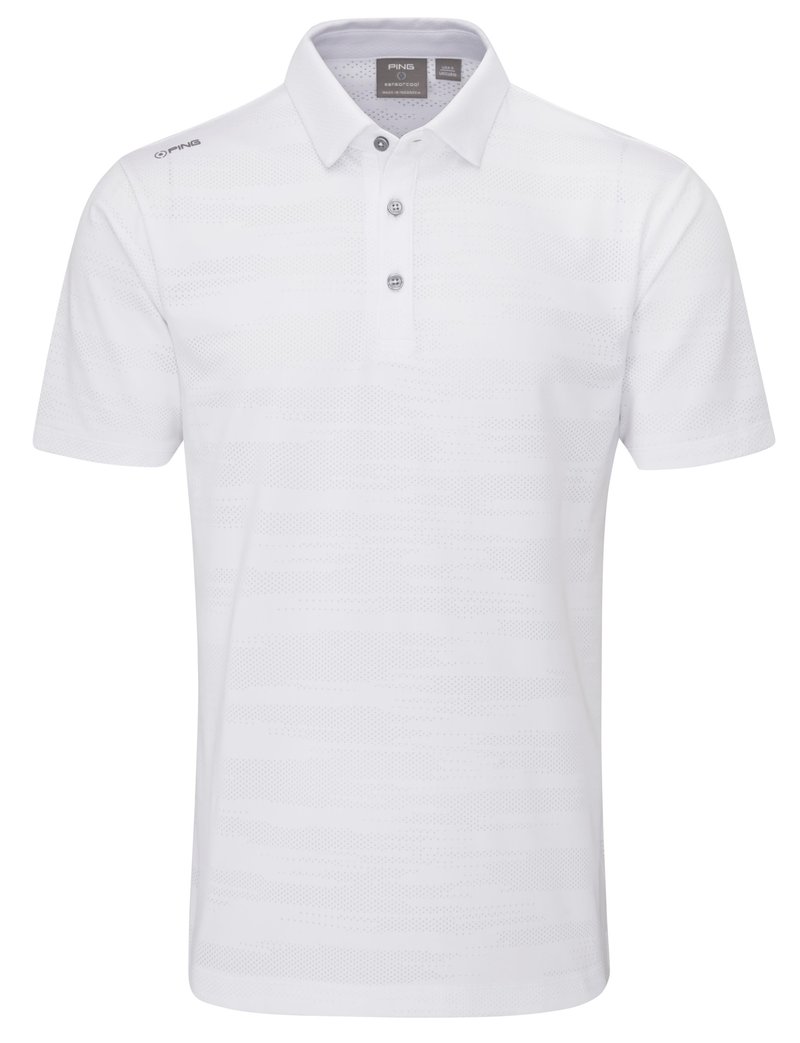 PING Claude Camo Mesh polo homme, blanc