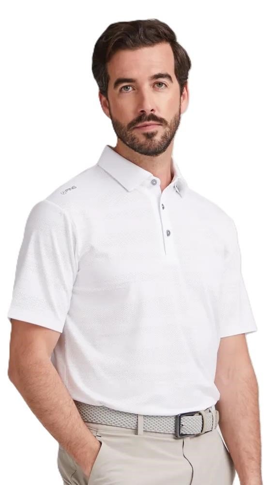 PING Claude Camo Mesh polo homme, blanc