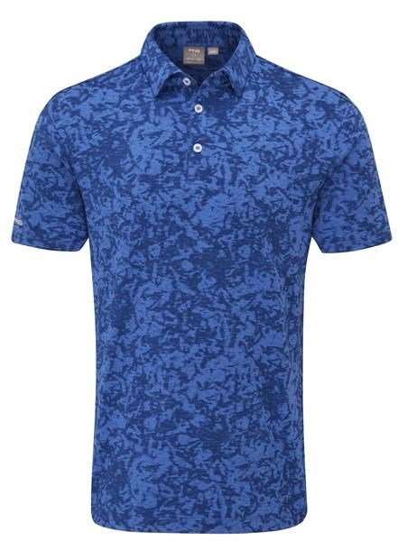 PING Marek Camo Jacquard polo homme, bright cobalt multi