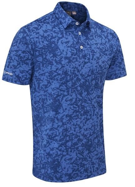 PING Marek Camo Jacquard polo homme, bright cobalt multi