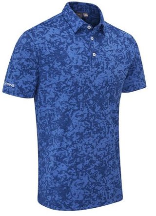 PING Marek Camo Jacquard polo homme, bright cobalt multi