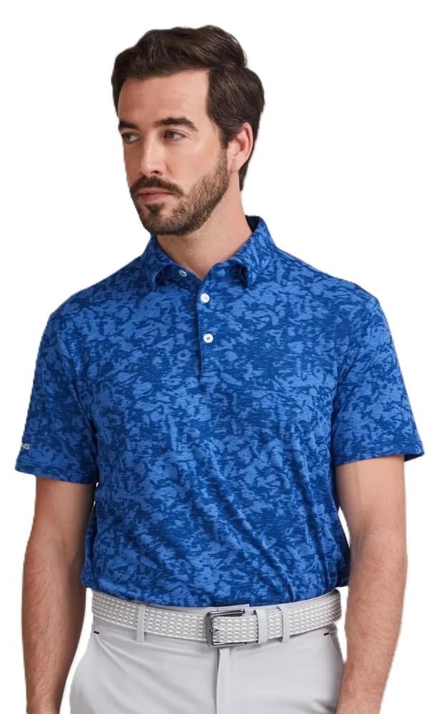 PING Marek Camo Jacquard polo homme, bright cobalt multi