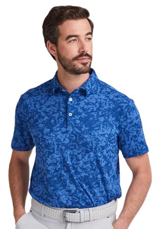 PING Marek Camo Jacquard polo homme, bright cobalt multi