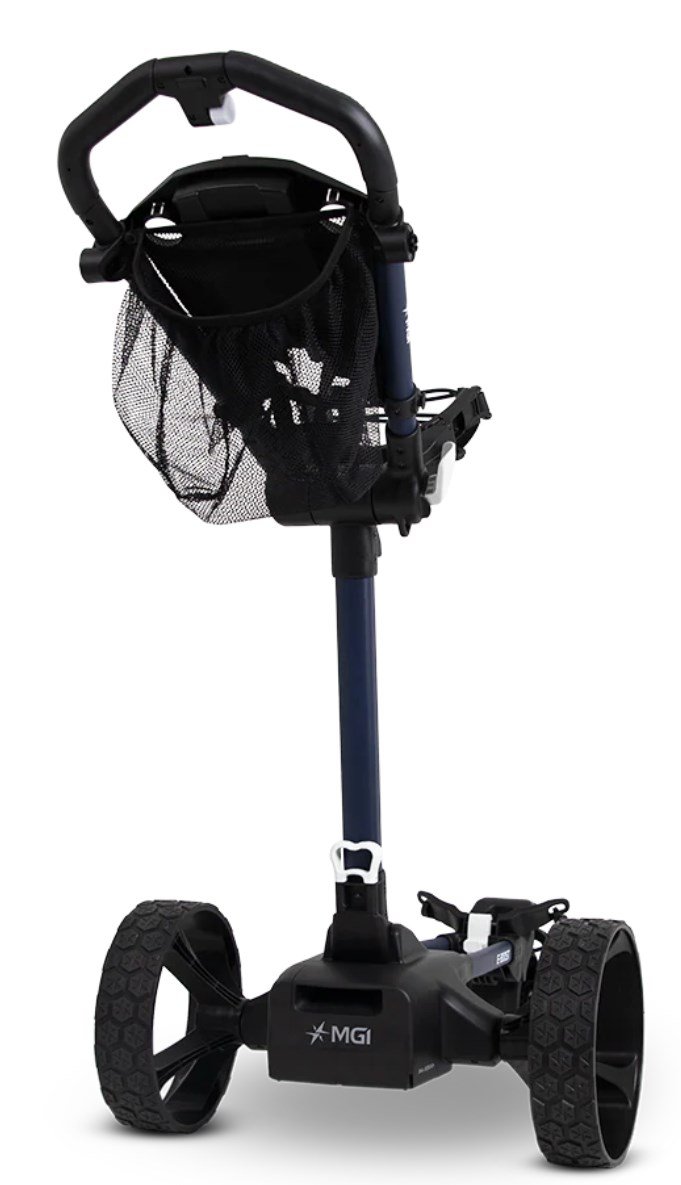MGI E-Boost hybrid golf trolley 2026 chariot électrique, bleu mat
