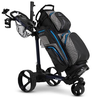 MGI E-Boost hybrid golf trolley 2026 chariot électrique, bleu mat