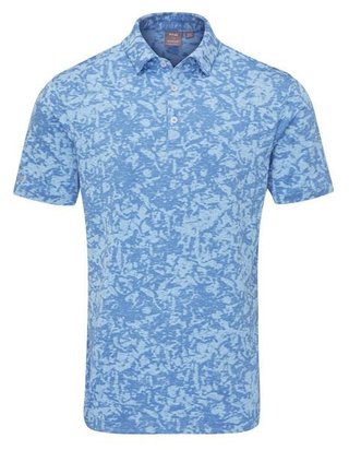 PING Marek Camo Jacquard polo homme, baltic sea multi