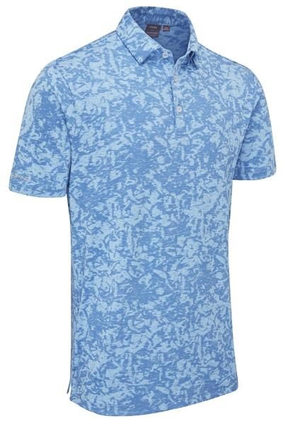 PING Marek Camo Jacquard polo homme, baltic sea multi