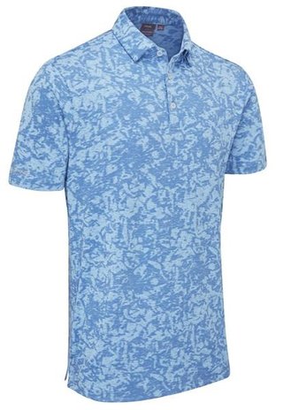 PING Marek Camo Jacquard polo homme, baltic sea multi