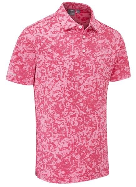 PING Marek Camo Jacquard polo homme, rhapsody pink multi