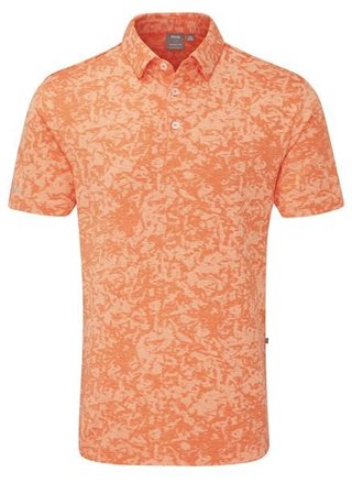 PING Marek Camo Jacquard polo homme, wild salmon multi