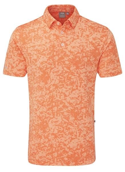PING Marek Camo Jacquard polo homme, wild salmon multi
