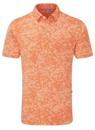 PING Marek Camo Jacquard polo homme, wild salmon multi