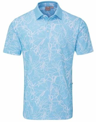 PING Orlando polo homme, bleu baltique/blanc