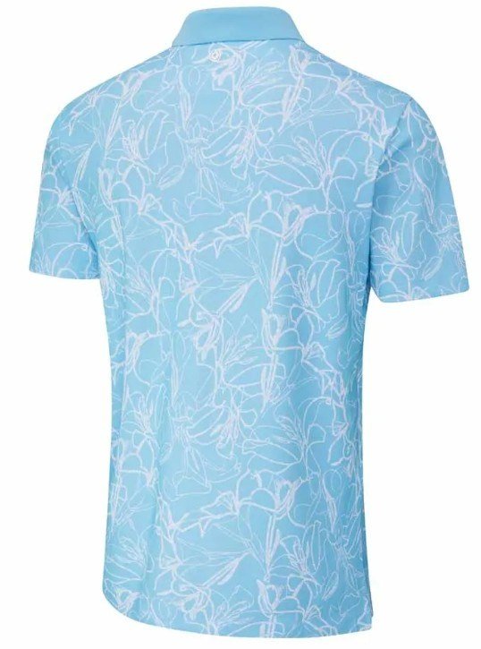 PING Orlando polo homme, bleu baltique/blanc