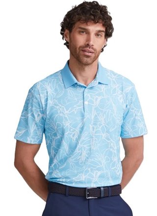 PING Orlando polo homme, bleu baltique/blanc