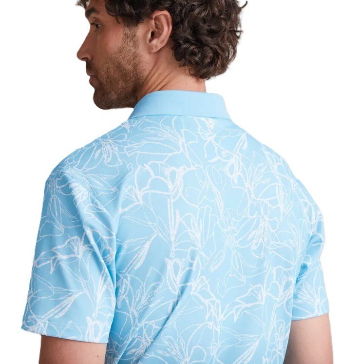 PING Orlando polo homme, bleu baltique/blanc