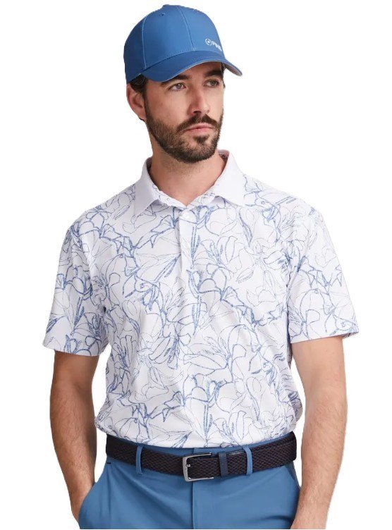 PING Orlando polo homme, blanc/stellar