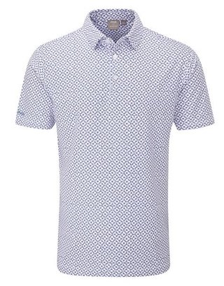 PING Ephron Printed polo homme, white/pink haze multi
