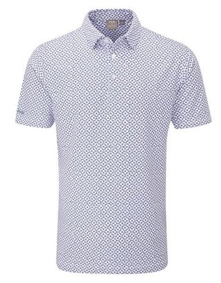 PING Ephron Printed polo homme, white/pink haze multi