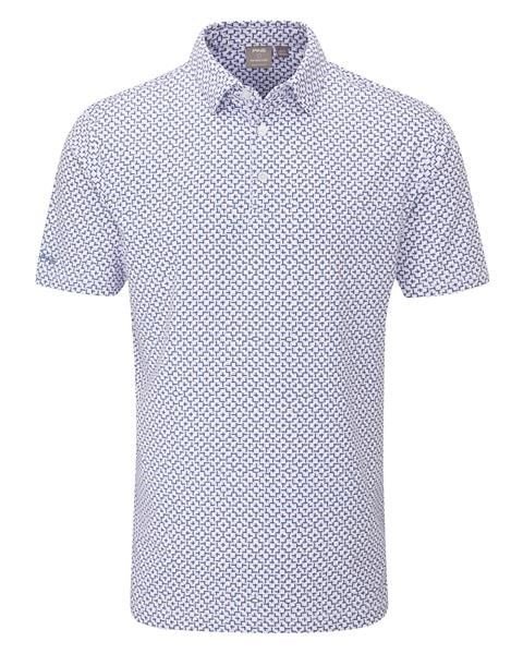 PING Ephron Printed polo homme, white/pink haze multi
