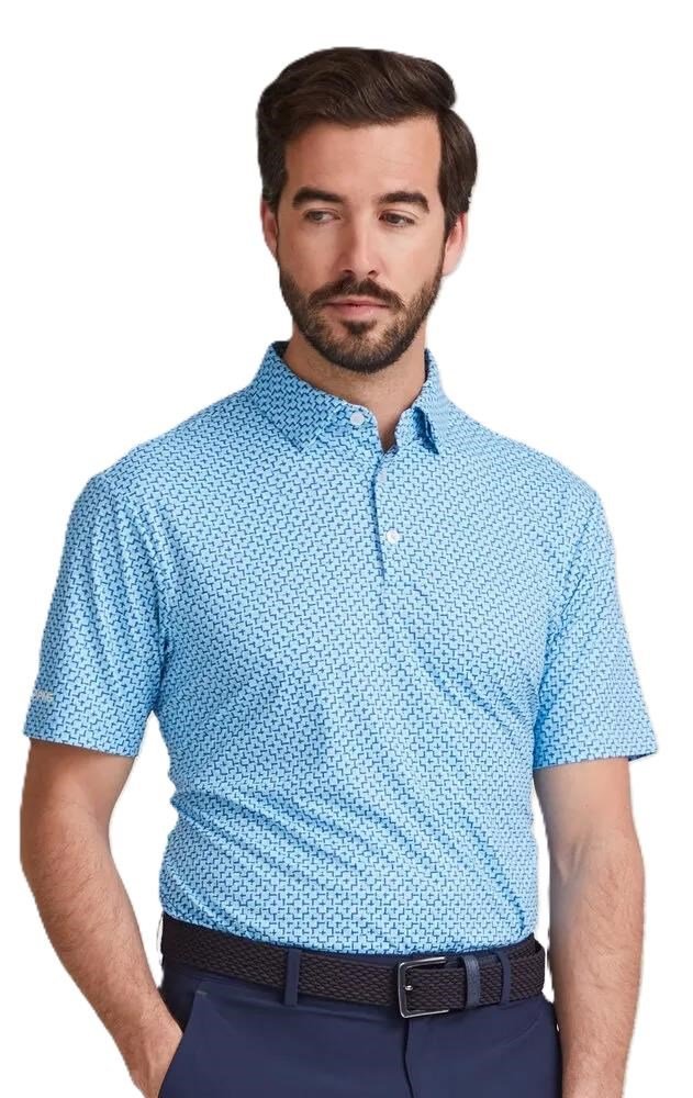 PING Ephron Printed polo homme, baltic sea multi