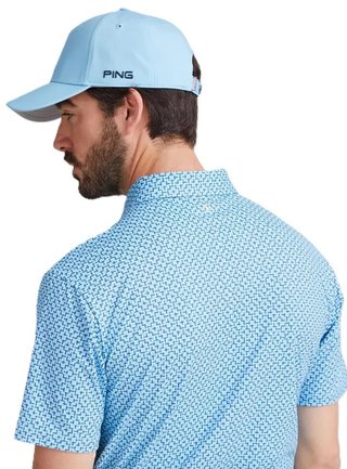 PING Ephron Printed polo homme, baltic sea multi