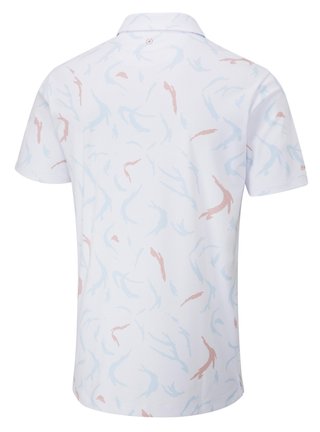 PING Ephron Printed polo homme, blanc/wild salmon multi