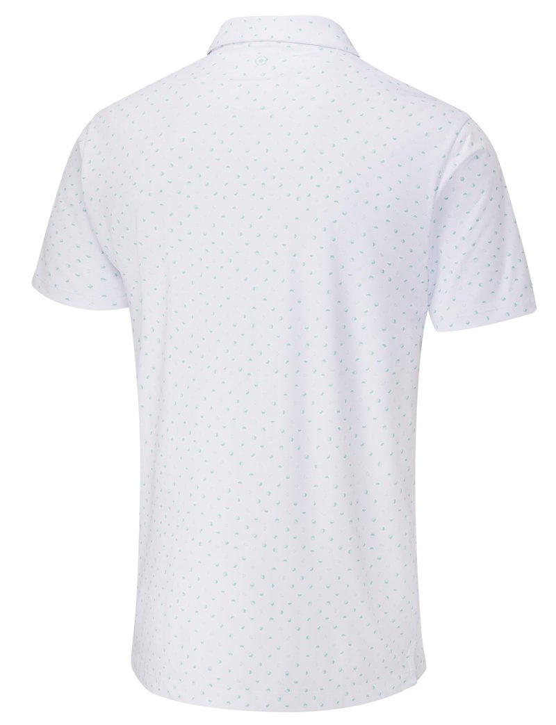 PING Ephron Printed polo homme, blanc/green bay multi