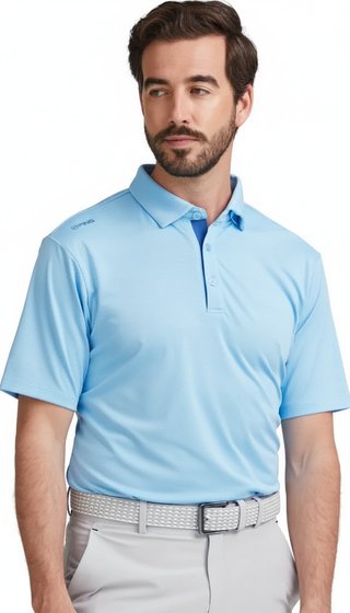 PING Claude Camo Mesh polo homme, baltic sea