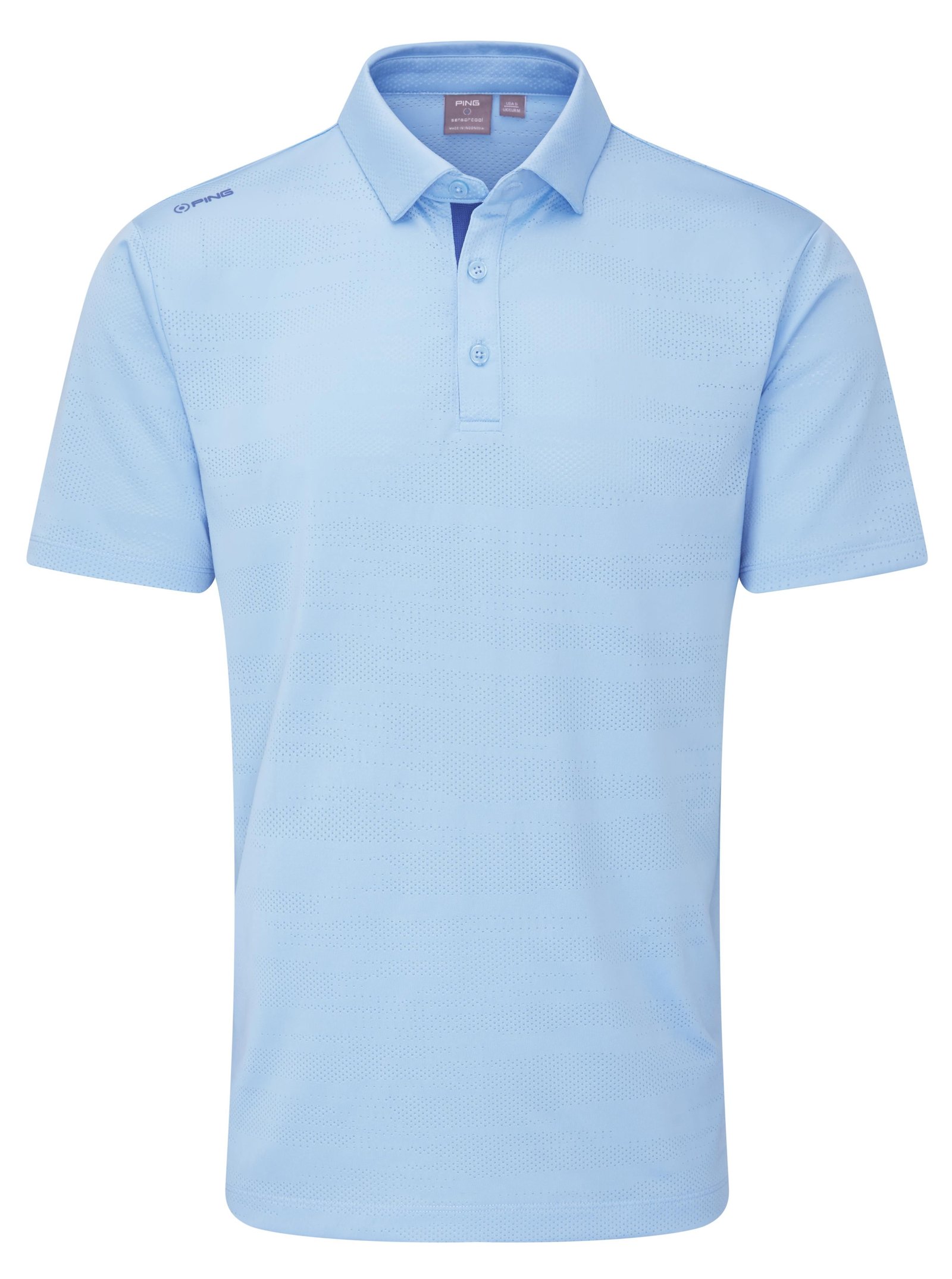 PING Claude Camo Mesh polo homme, baltic sea