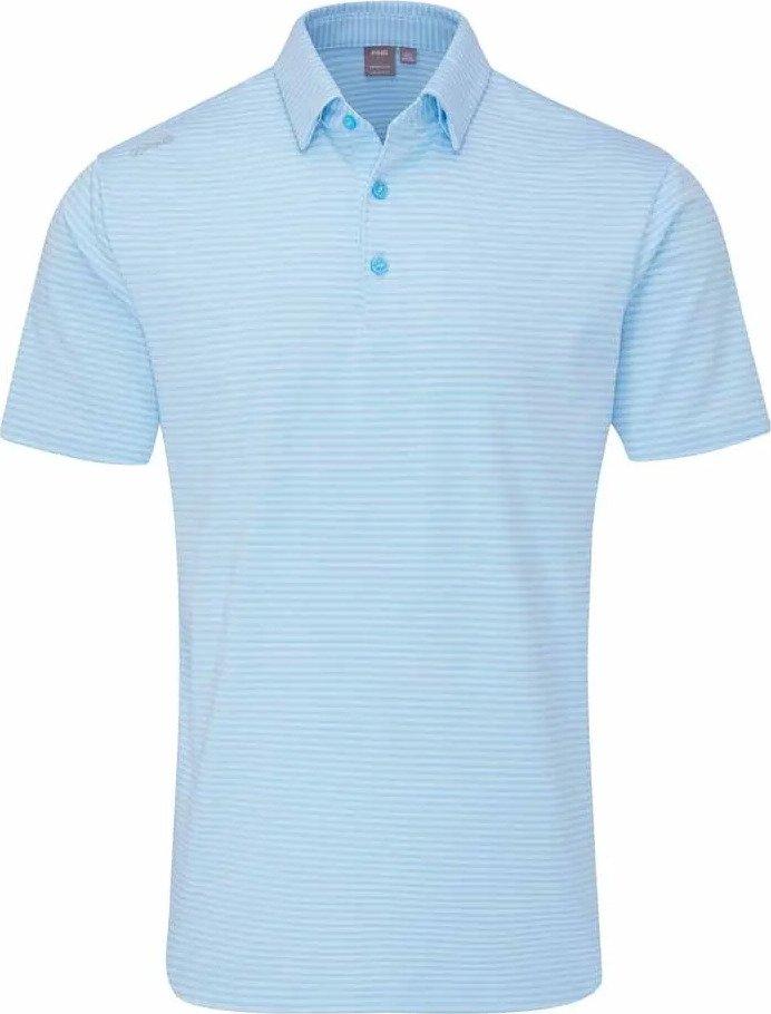 PING Langford polo homme, baltic sea/white
