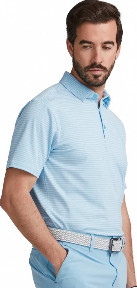 PING Langford polo homme, baltic sea/white